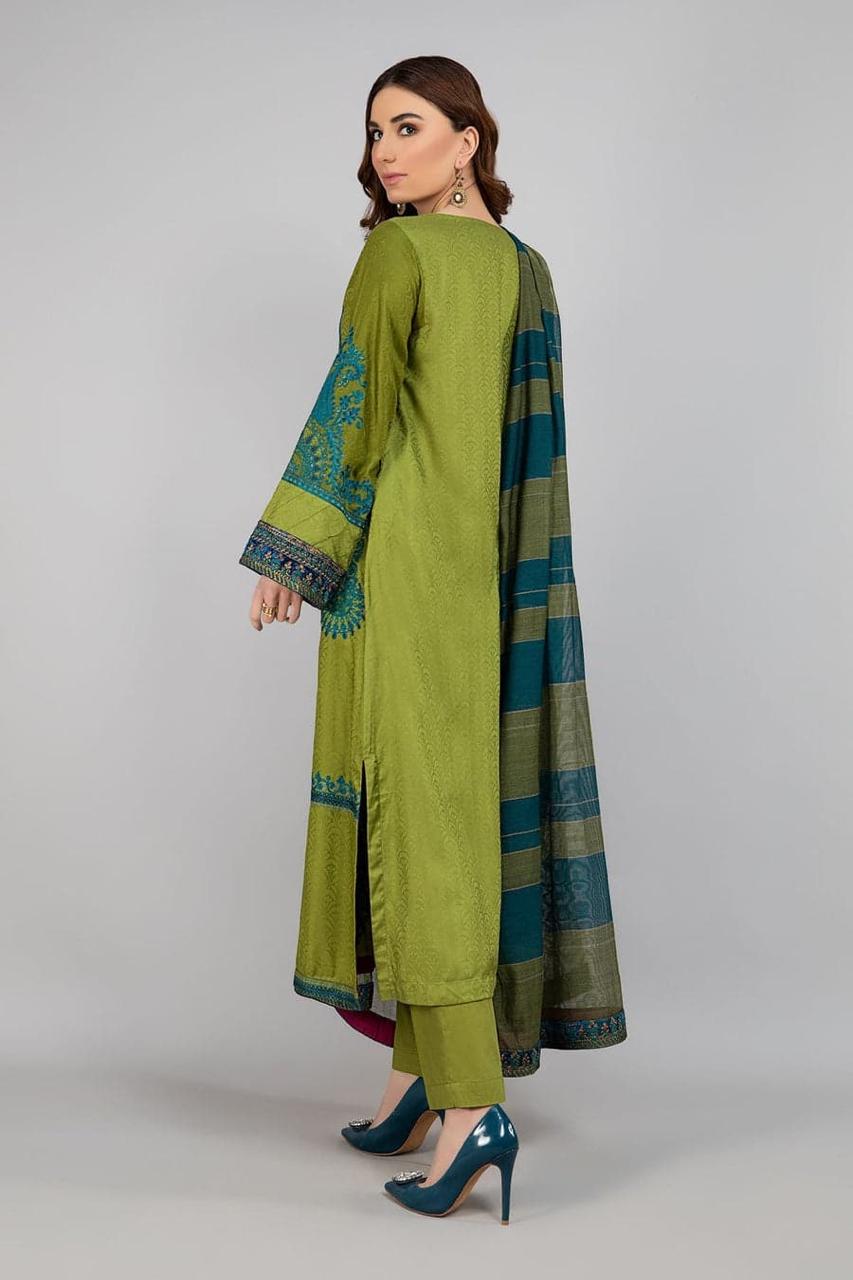 Maria.b Embroidered lawn Three Piece Mehandi