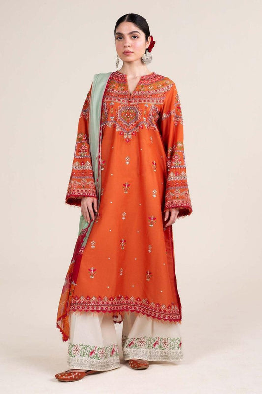 Zara Shah jahan Embroidered lawn Three Piece D-159