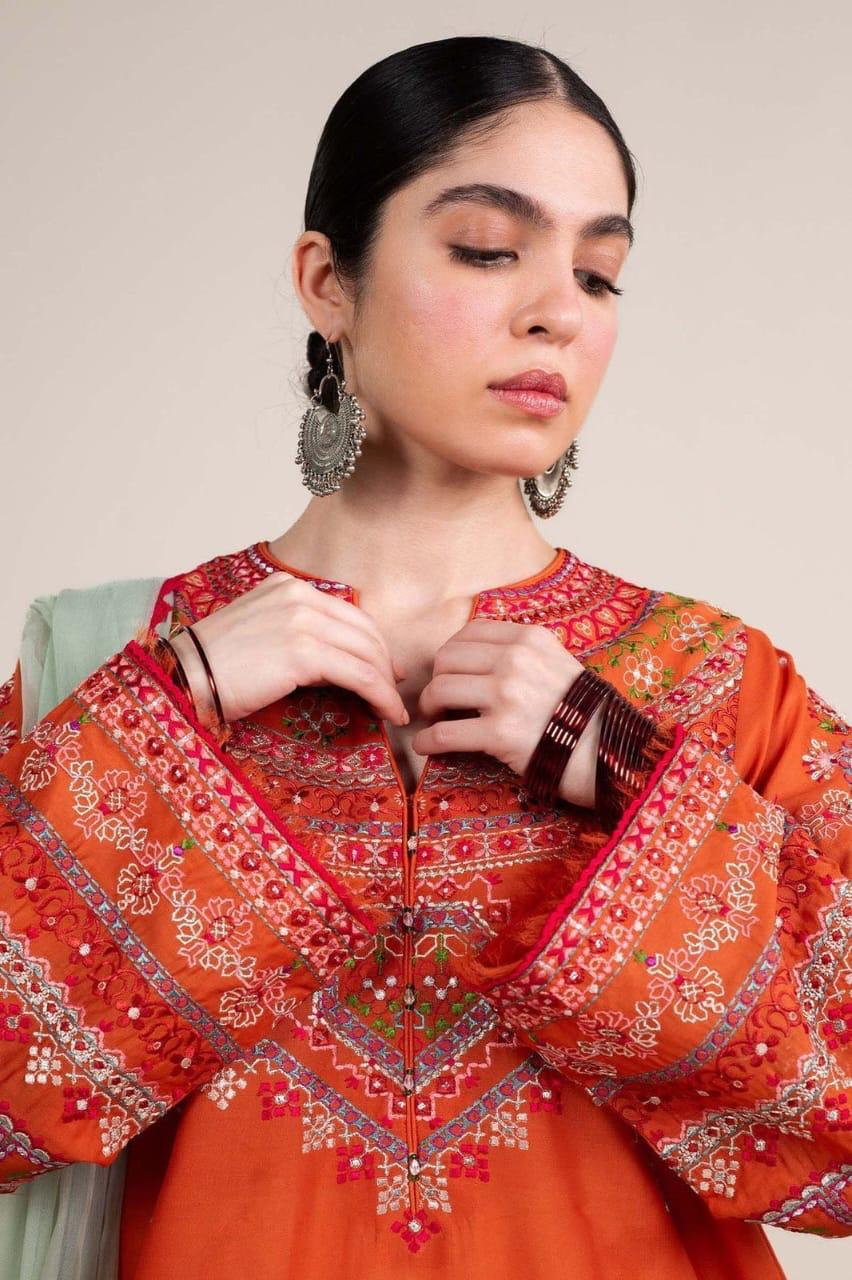 Zara Shah jahan Embroidered lawn Three Piece D-159