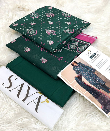 Saya 3pc un-stitched printed lawn dress with lawn printed dupatta