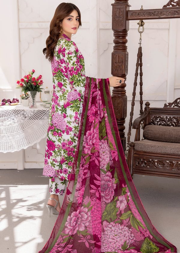 3pc unstitched linen dress with linen dupatta JN-2608