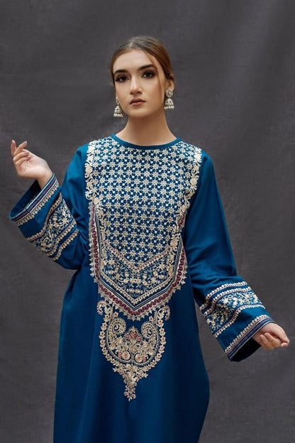 3pc unstitched dhanak  dress with printed wool shawl 2638