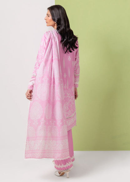 azel minal 3pc unstitched printed Dhanak dress with same shawl 2673