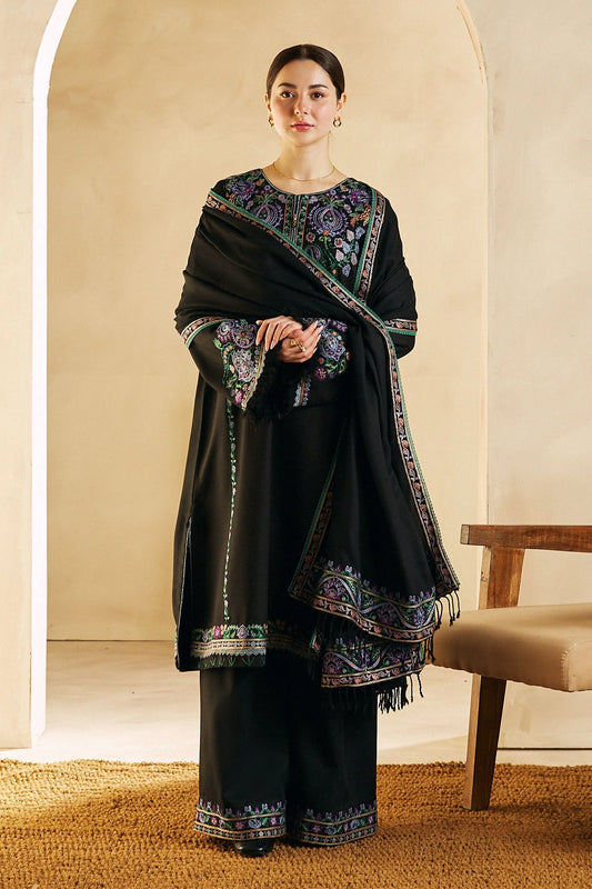 3pc unstitched dhanak  dress with dhannak Emb shawl 2658