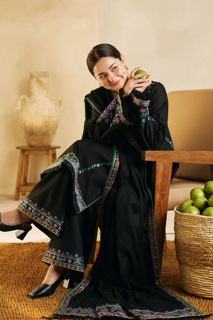 3pc unstitched dhanak  dress with dhannak Emb shawl 2658