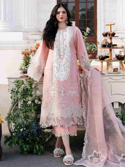Bin ilyas 3pc unstitched embroidered with embroidered dupatta