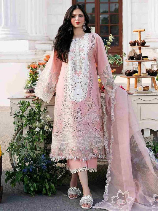 Bin ilyas 3pc unstitched embroidered with embroidered dupatta