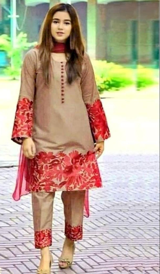 Hina Altaf Embroidered lawn Three Piece