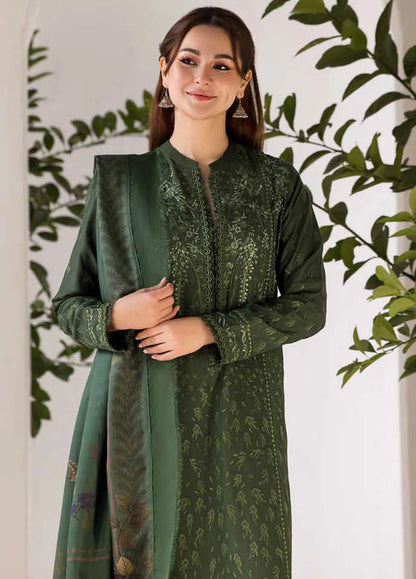 3pc unstitched dhanak  dress with printed wool shawl 2636