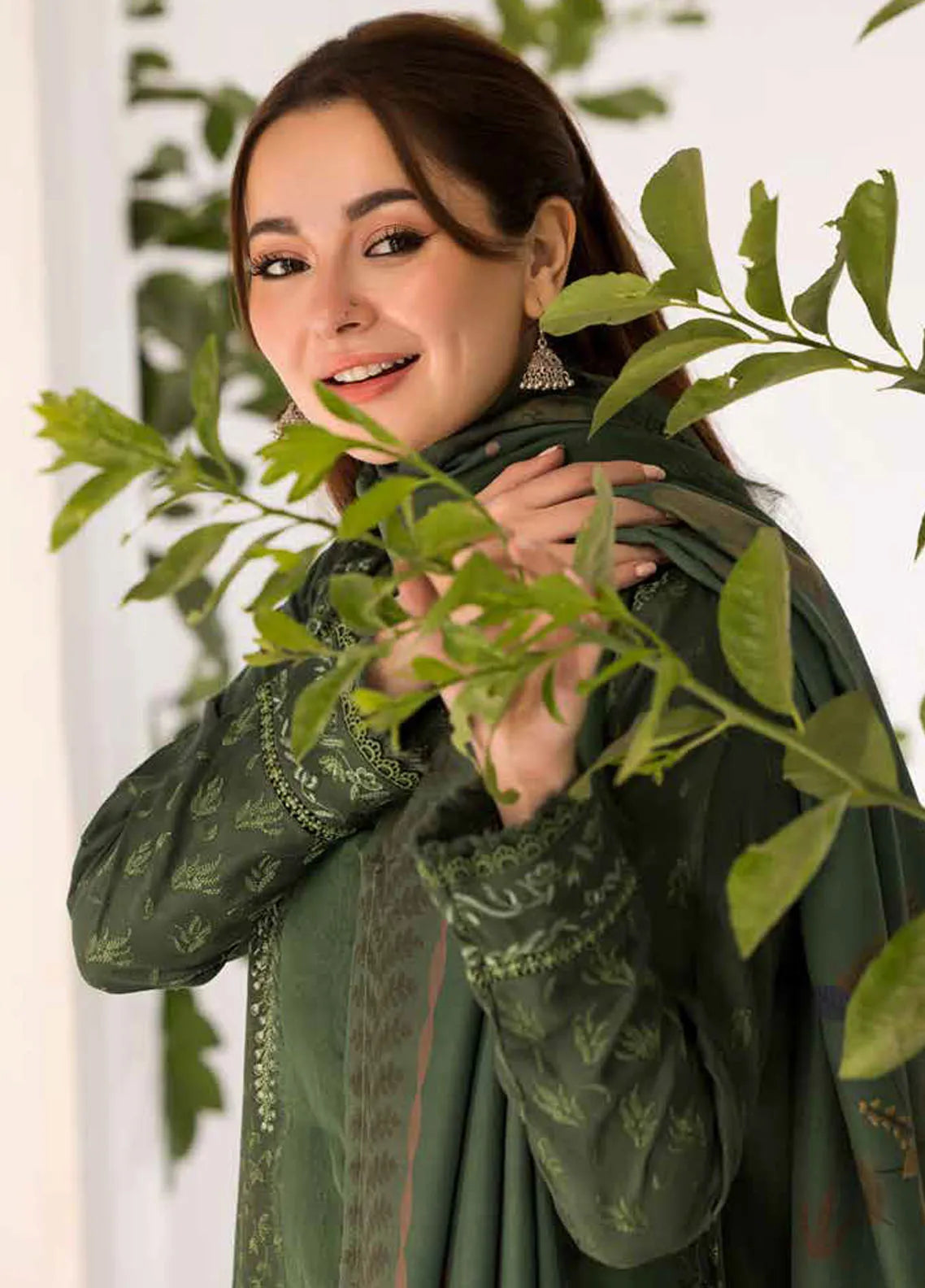 3pc unstitched dhanak  dress with printed wool shawl 2636